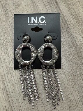 I.N.C. International Concepts Crystal Circle & Fringe Statement Earrings Macy's